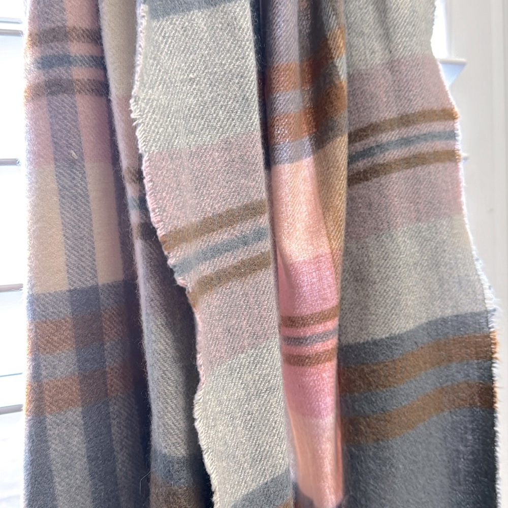 Plaid Pom Pom scarf
